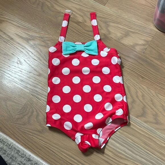 Cat & Jack one piece bathing suit polka dot 2T - Picture 1 of 4